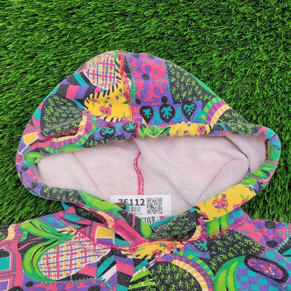 Vintage Boho Hippie Hoodie Womens Large 25x25 Baggy Boxy - Picture 3 of 10